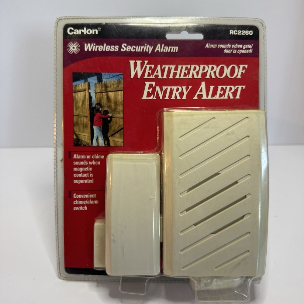 Carlon RC2260 Wireless Security Alarm Plug-In Weatherproof Entry Alert‎ NOS NEW